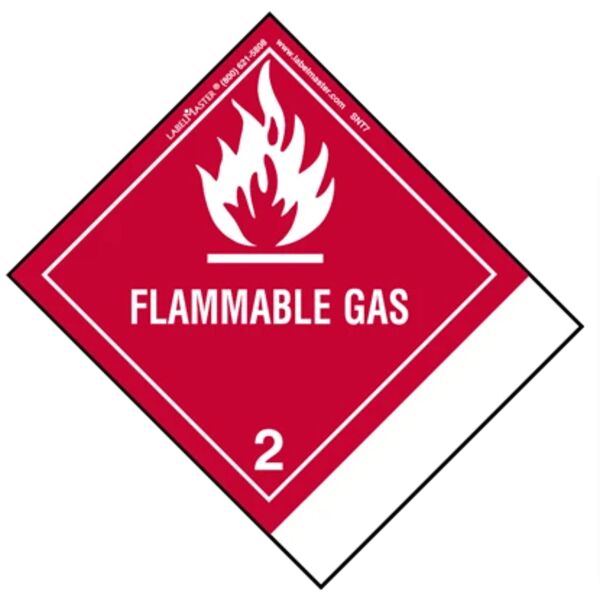 Flammable Gas Label, Blank, Paper, Standard Tab Thumbnail