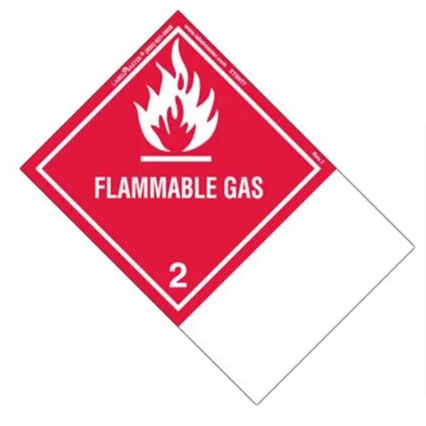 Flammable Gas Label, Blank, PVC-Free Film, Extended Tab Thumbnail