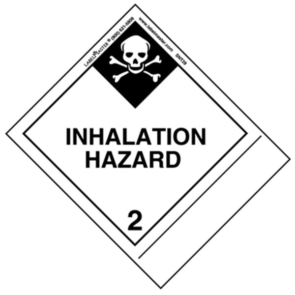 INHALATION HAZARD LABEL, BLANK, PVC-FREE FILM, STANDARD TAB Thumbnail