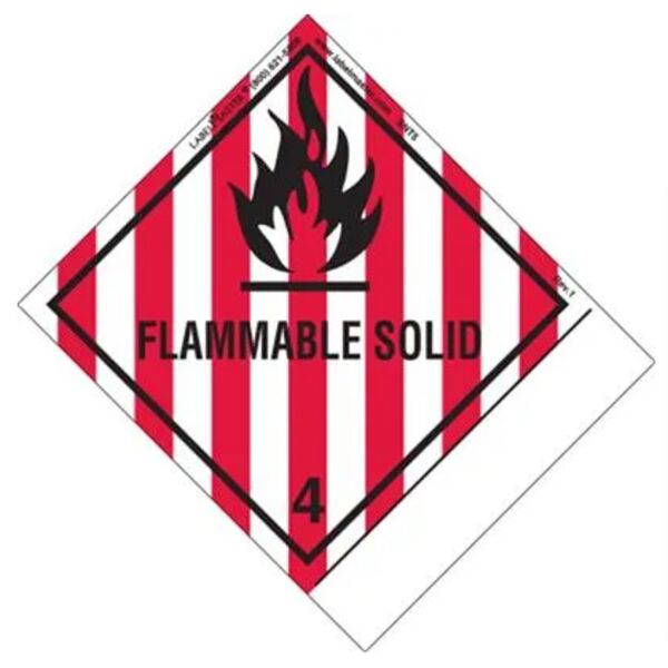 Flammable Solid Label, Blank, Paper, Standard Tab Thumbnail