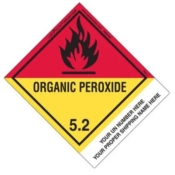 Personalized Organic Peroxide Label, Shipping Name, PVC-Free Film, Standard Tab  Thumbnail