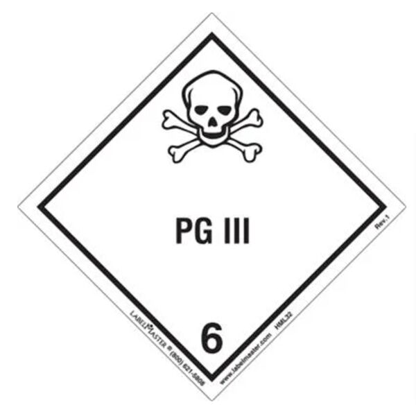 PG III Label, Worded, Paper, Roll of 500 Thumbnail