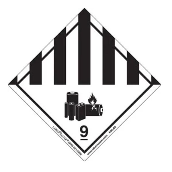 Hazard Class 9 Lithium Battery Label, Paper, Rolls of 500  Thumbnail