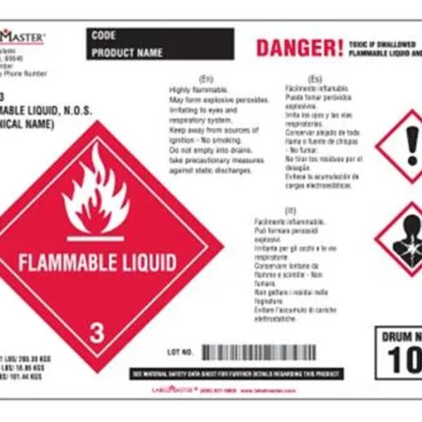 Laser Imprintable Vinyl Drum Label, 8 3/8" x 14 7/8" 4-Colors  Thumbnail