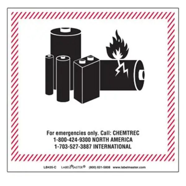 CHEMTREC Lithium Battery Handling Marking, 120mm x 110mm, Paper Thumbnail