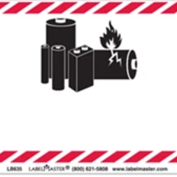 Lithium Battery Handling Marking, 120mm x 110mm, PVC-Free Film Standard Thumbnail