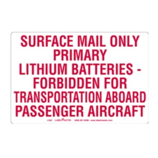 USPS LITHIUM BATTERY MARKING, PAPER, 4" X 2" Thumbnail