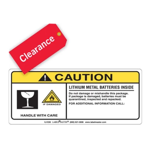 SAVE 50% - LITHIUM METAL BATTERIES INSIDE MARKING, PVC-FREE FILM, 6" X 2 1/2" Thumbnail