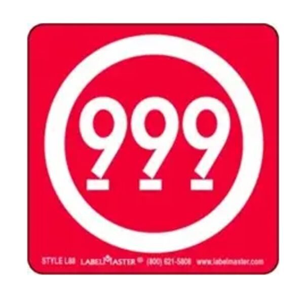 Expedited Handling Marking, 999, Vinyl, 4" x 4" Thumbnail