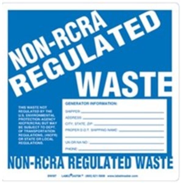 Non-RCRA Regulated Waste Label, w/Generator Info, Pin-Feed Paper Thumbnail