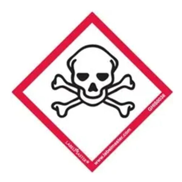 GHS Label, Skull & Crossbones, PVC-Free Film, 101mm x 101mm Thumbnail