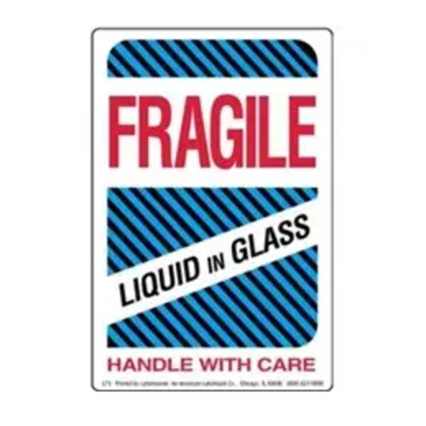 Fragile, Liquid In Glass Label Thumbnail