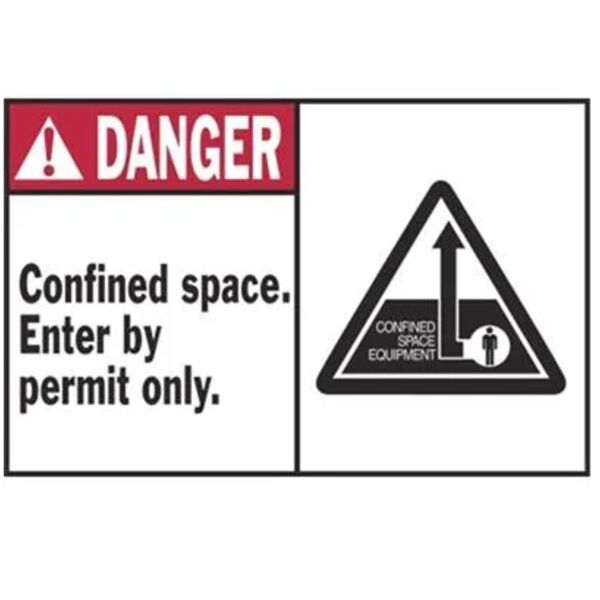 Confined Space Enter by Permit Only Label Thumbnail