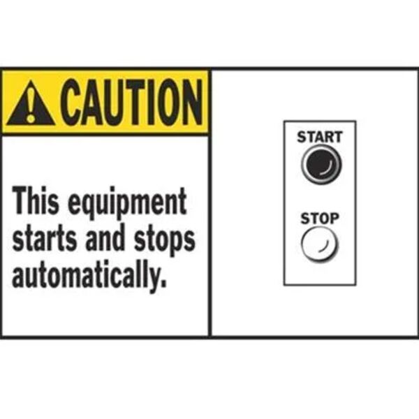 This Equipment Starts and Stops Automatically Label Thumbnail