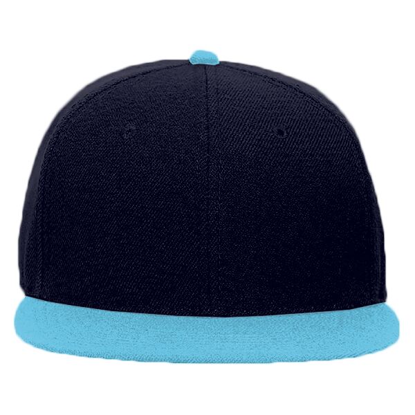 Wool Blend Twill Round Flat Visor "OTTO SNAP" Six Panel Pro Style Snapback Hat Thumbnail