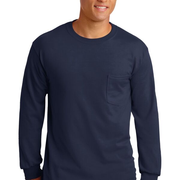 Ultra Cotton® 100% Cotton Long Sleeve T-Shirt with Pocket Thumbnail