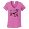 Ladies Heavy Cotton™ 100% Cotton V-Neck T-Shirt Thumbnail