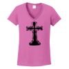 Ladies Heavy Cotton™ 100% Cotton V-Neck T-Shirt Thumbnail